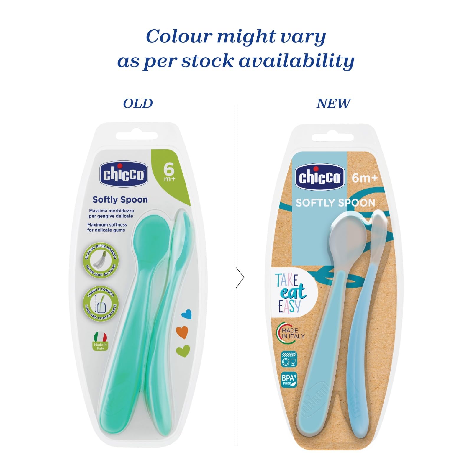 Chicco Soft Silicone Weaning Spoons Pack of 2