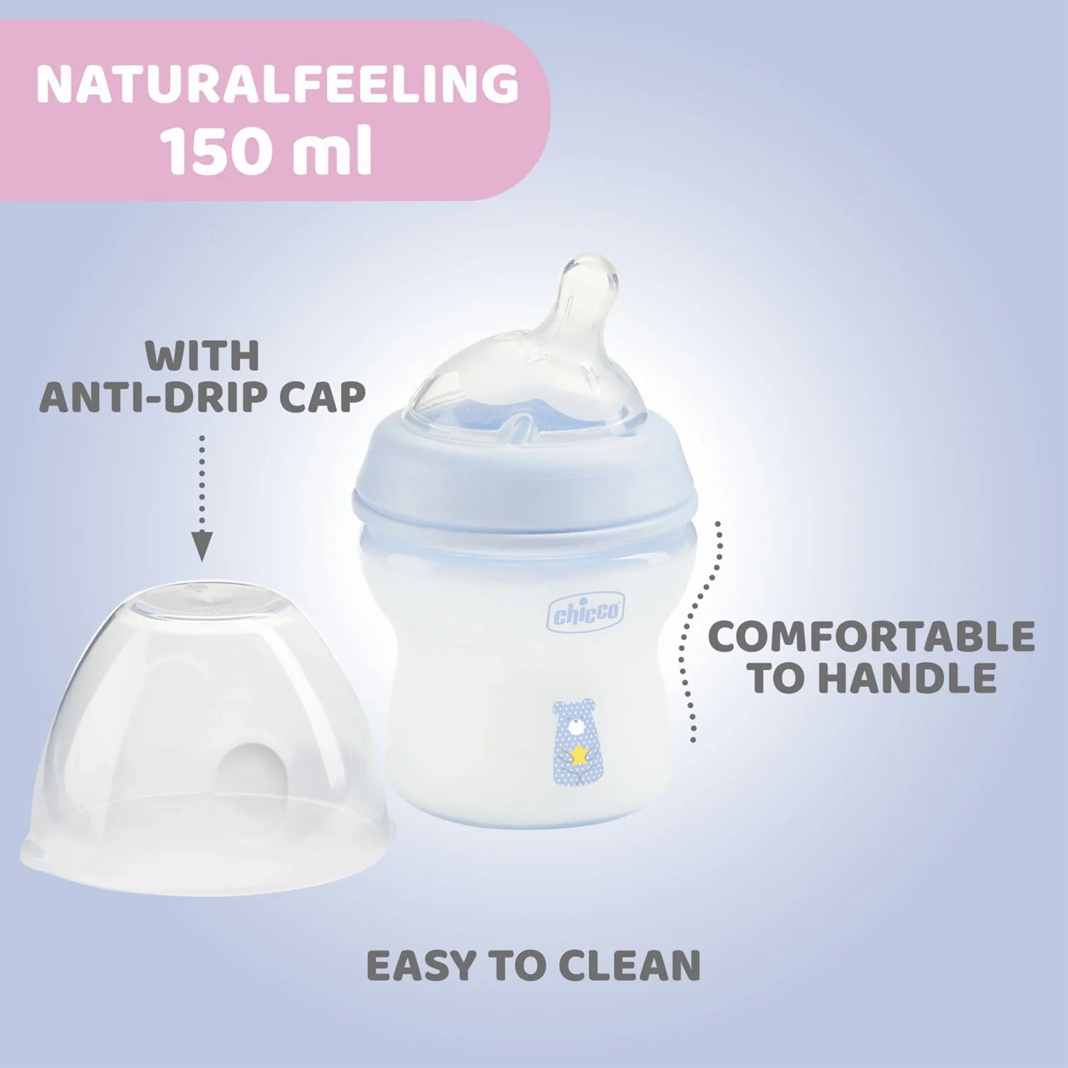 Chicco NaturalFit Anti-Colic Bottle, 250ml (Pack of 2)