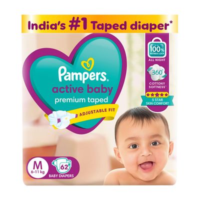 Pampers Active Baby Diaper Pants, Medium (7-12 kg) — buy on Amazon India