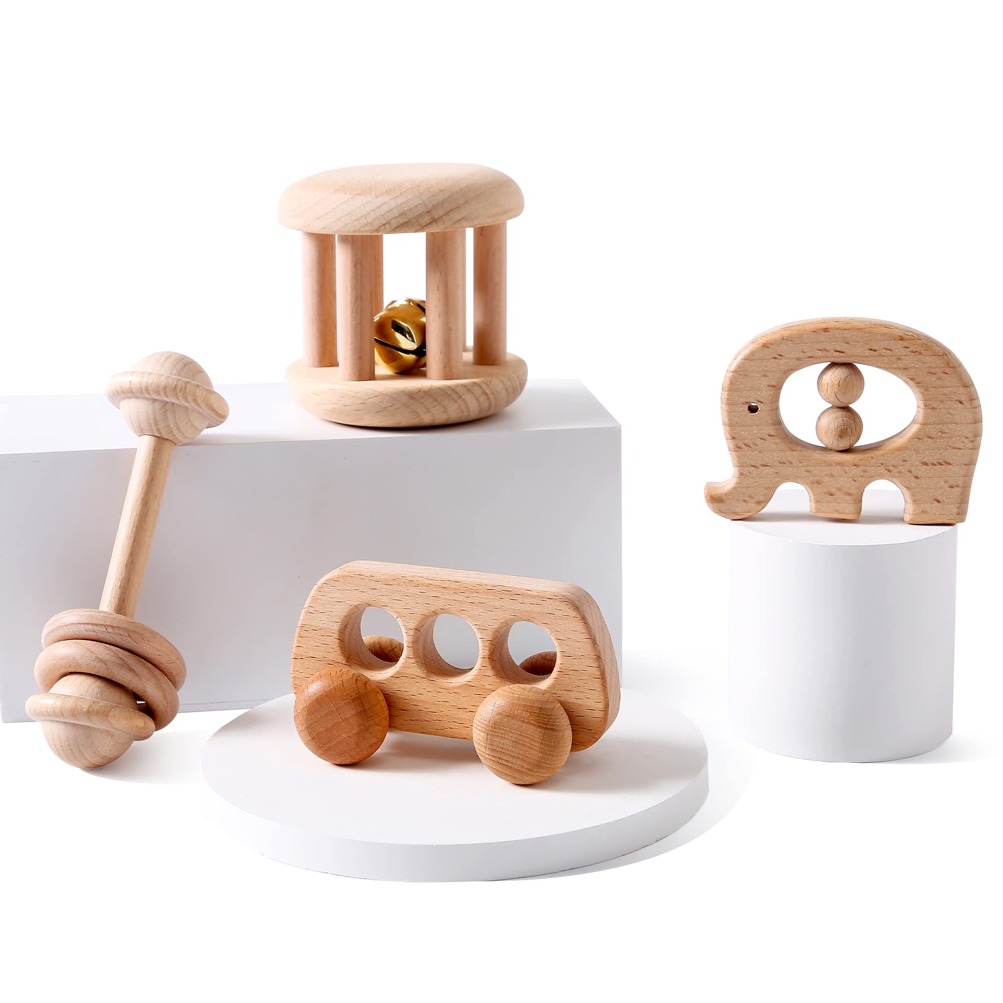 Organic Wooden Rattle Toy (Beech Wood)