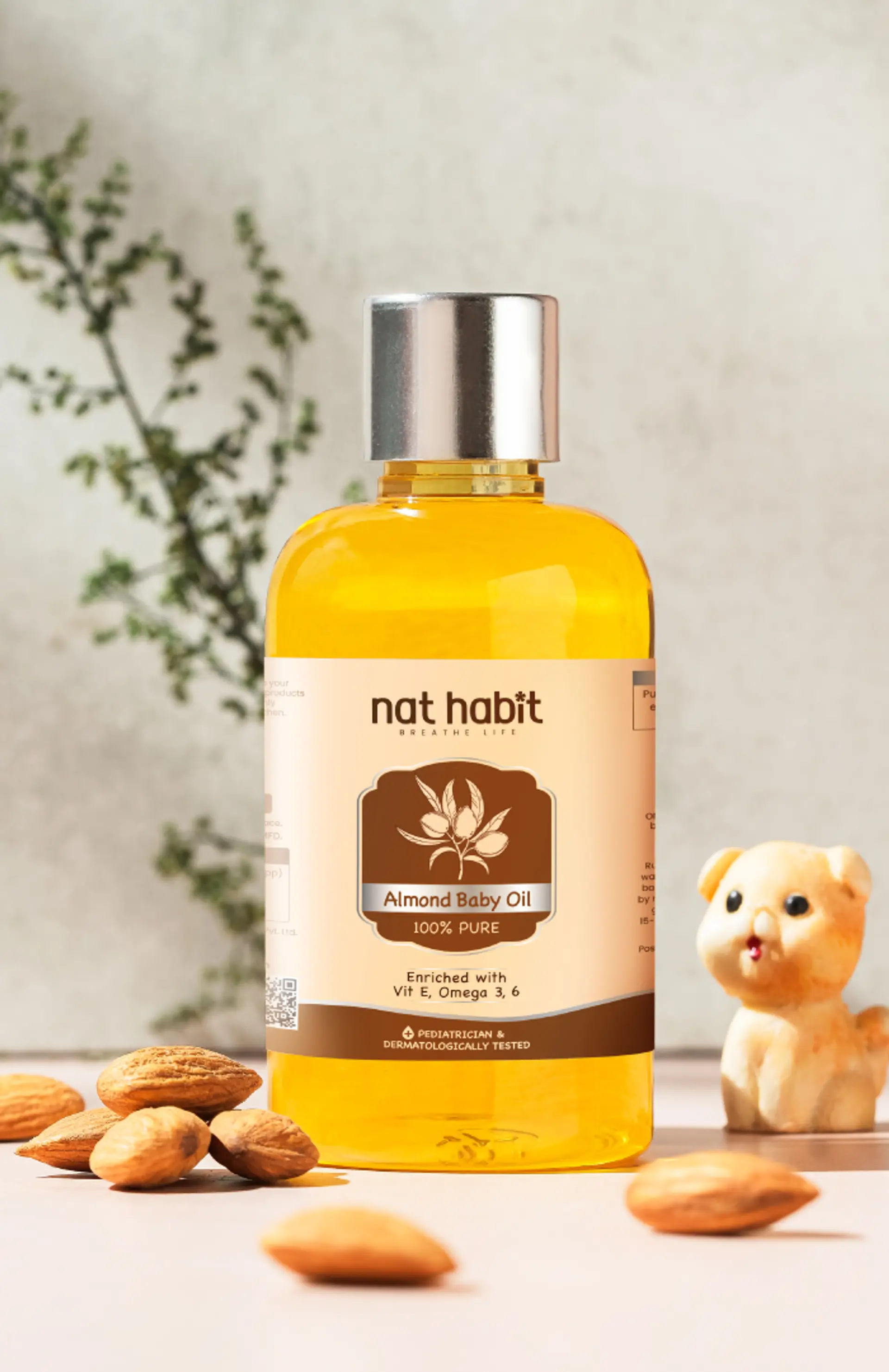 Pure Almond Baby Oil (Cold-Pressed, 100%)