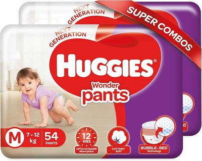 Huggies Wonder Pants, Open Waistband, Medium (M) 7-12 kg, Pack of 42 — buy on Amazon India
