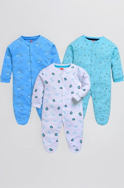 LuvLap 100% Cotton Baby Sleepsuit with Metal Zipper (0–3 Months) — buy on Amazon India