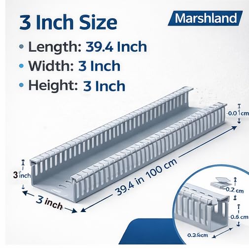 PVC Cable Organiser Trunking (2 meters, 20mm width)