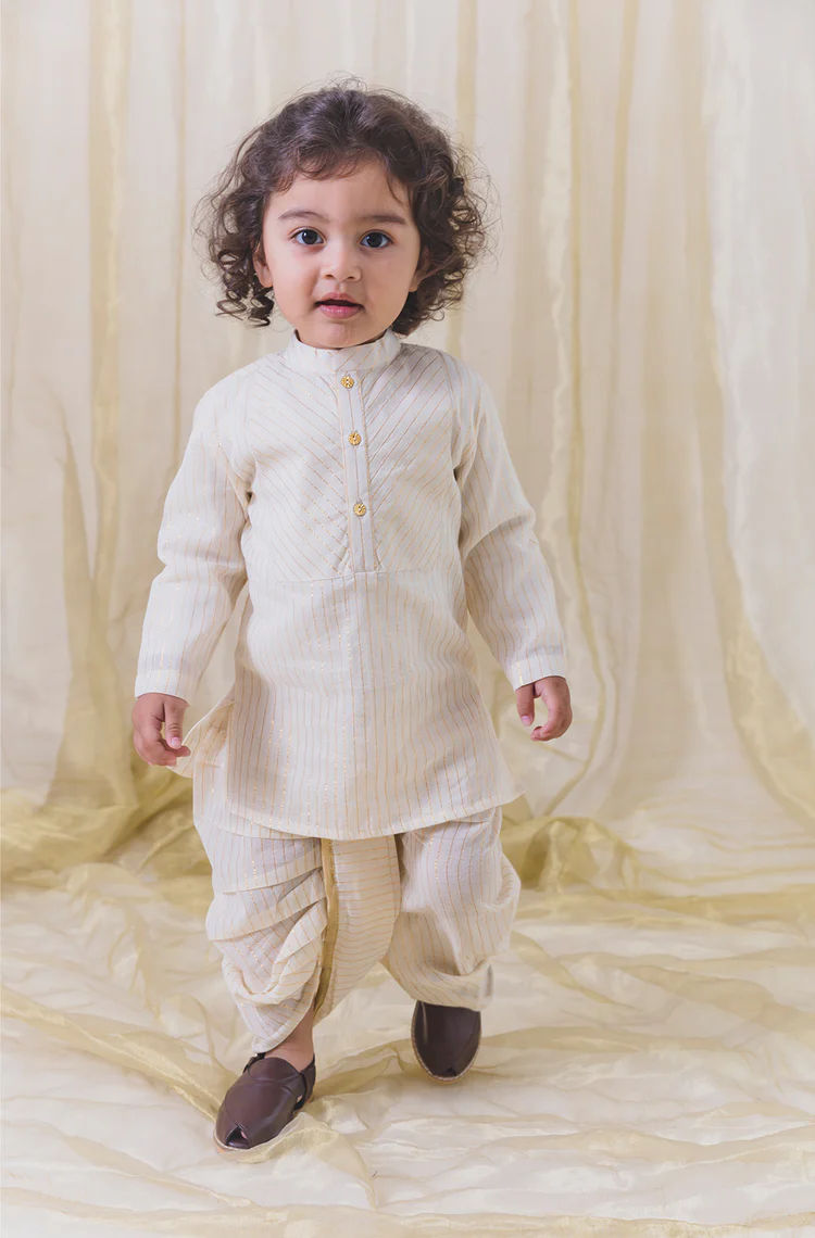 FirstCry Ethnic Baby Boy Dhoti Kurta - Cotton-Polyester Blend