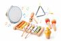 Smilegen Wooden Musical Instruments Kit - Xylophone, Tambourine, Maracas for Toddlers