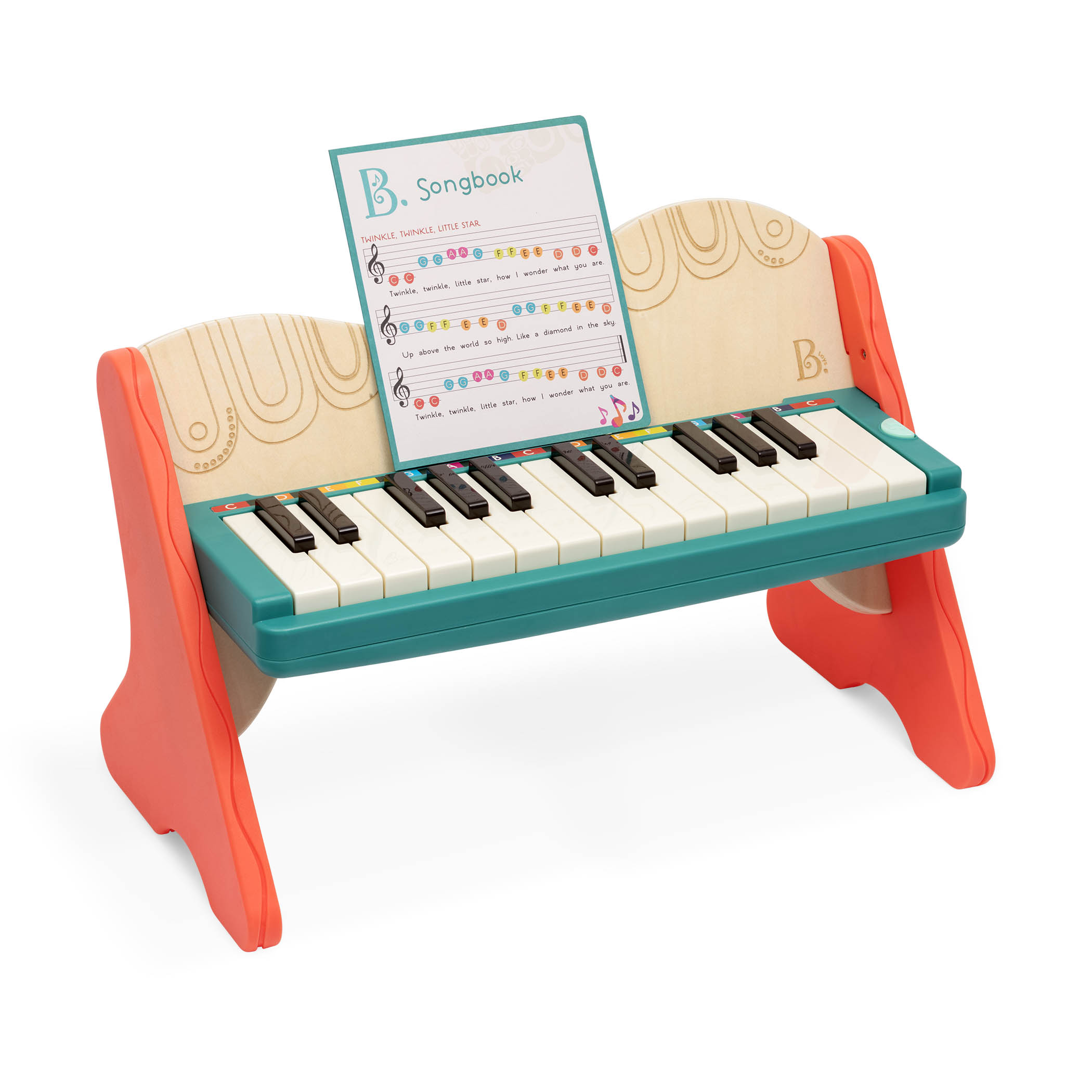 Wooden Toy Piano Keyboard - 15 Keys with Natural Sound