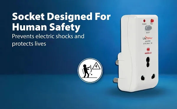 Havells Compact GFCI Adapter with LED Indicator (10A)