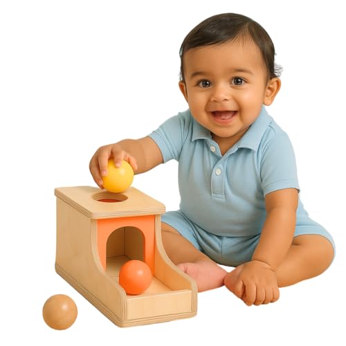 Skola Wooden Object Permanence Box with Ball Drop