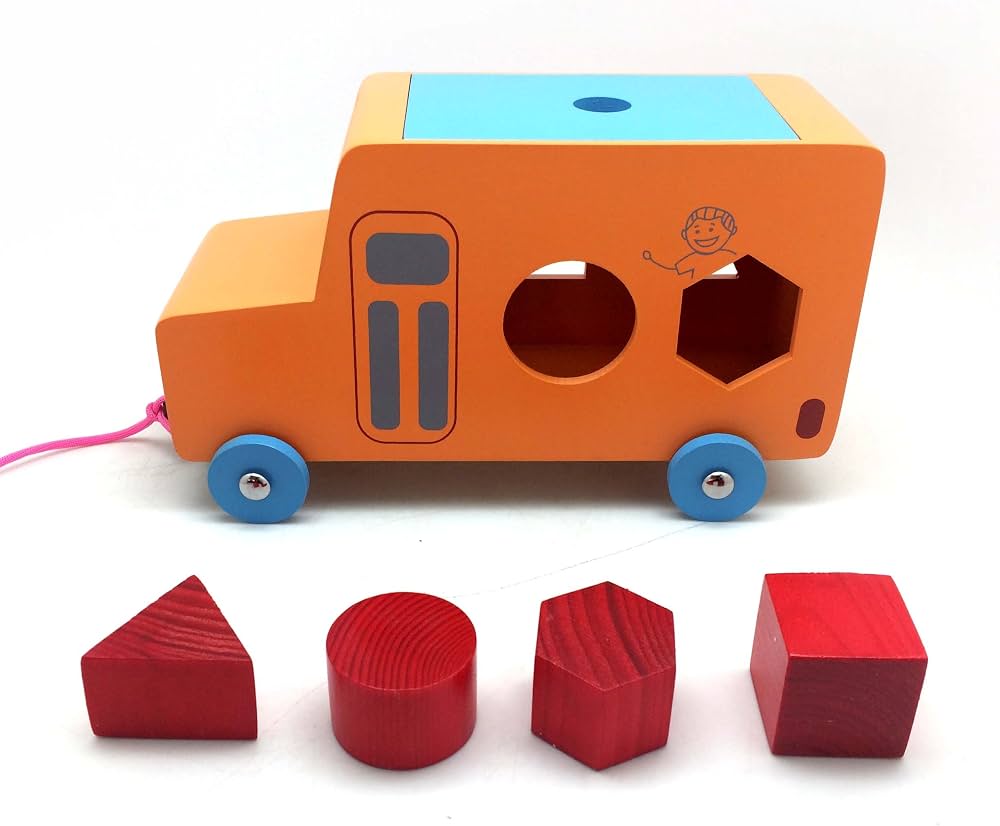 Skola Wooden Shape Sorter Box with 4 Shapes