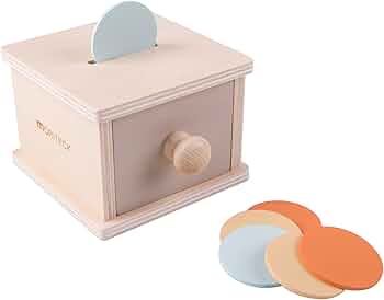 Toiing Wooden Coin Drop Box with Drawer