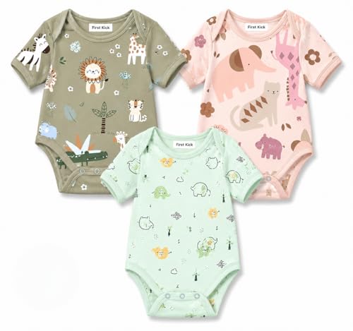 FirstCry Cotton-Poly Romper Set (Pack of 3)