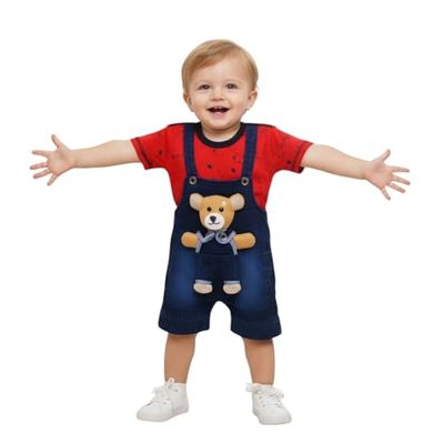 Babyhug Denim Style Baby Dungarees with Adjustable Straps — buy on Amazon India