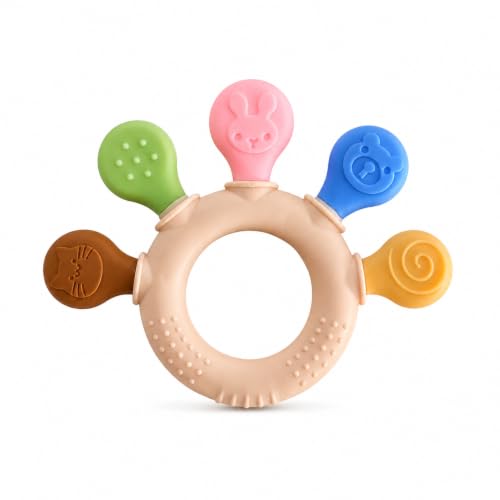 Babyhug Silicone Textured Teething Rattles Set