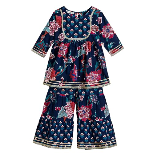 Hopscotch Baby Girl Cotton Kurta with Churidar