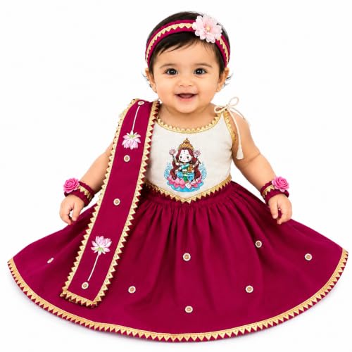 Cradle Essentials Baby Girl Lehenga Choli Set with Dupatta