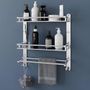 Candes Wall Mounted Bathroom Organizer Shelf (3-Tier Steel, 7ft height)