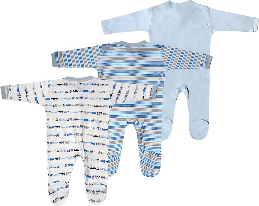 Littles by Shopper Baby Cotton Romper Pack of 3