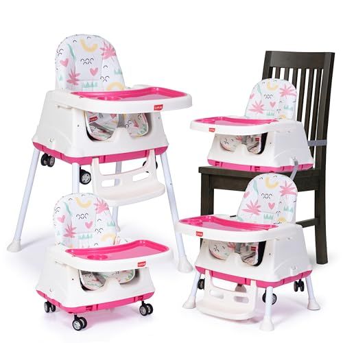 LuvLap Comfy High Chair with Wheels (Beige)