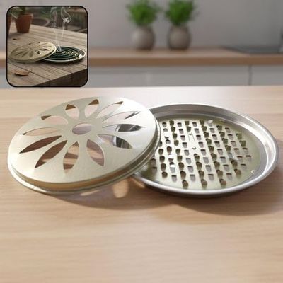 Generic Metal Mosquito Coil Holder with Lid (Stainless Steel) — buy on Amazon India