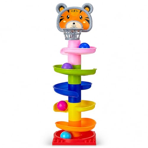 Playking 3-Tier Ball Ramp Toy with Balls