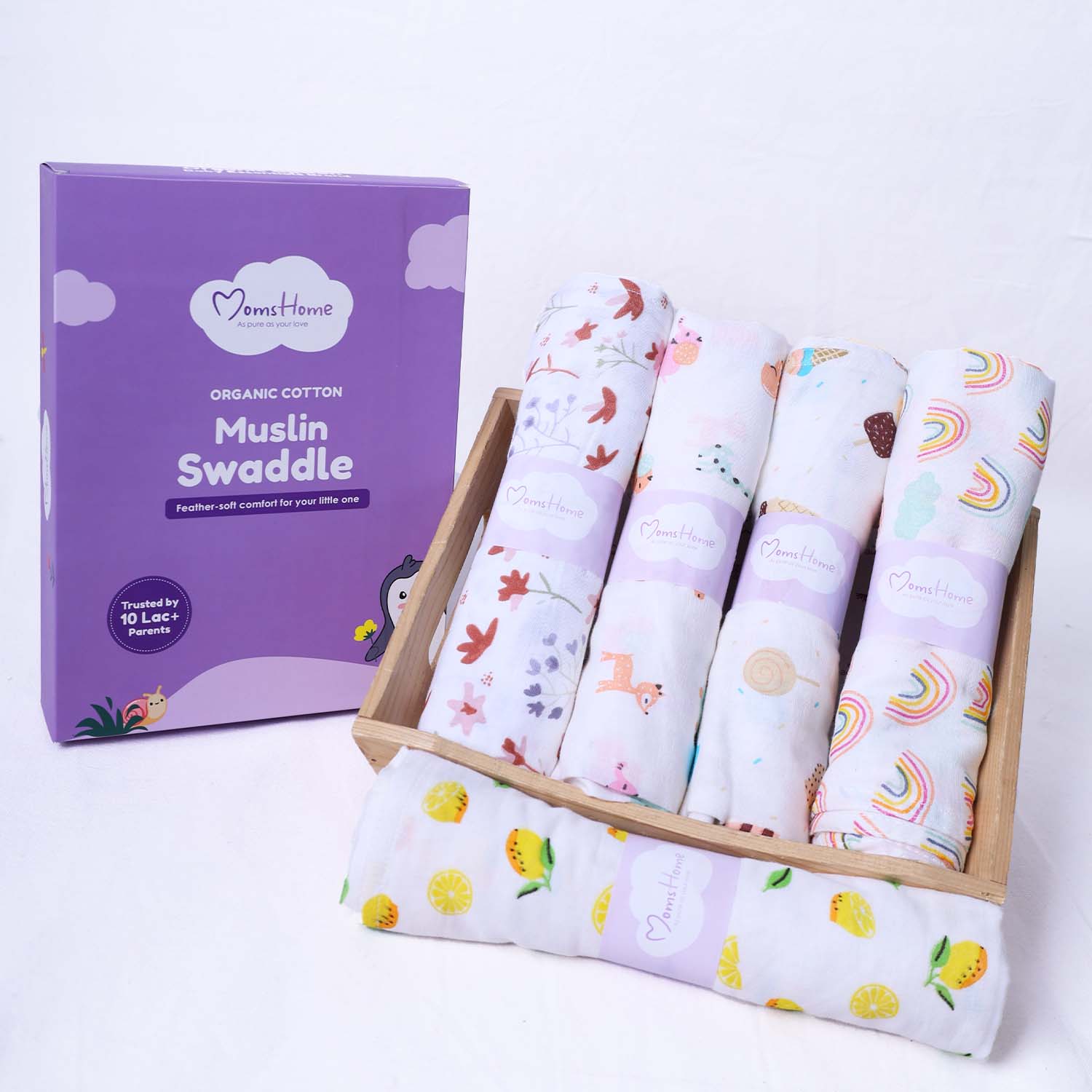 Moms Home Organic Cotton Baby Swaddle Wrap