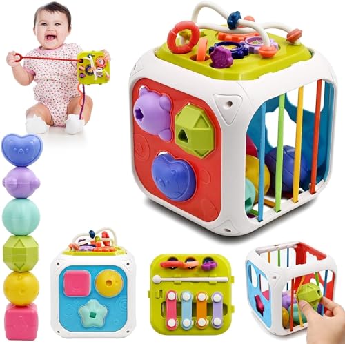 FunBlast Activity Cube with Bead Maze and Shape Sorter