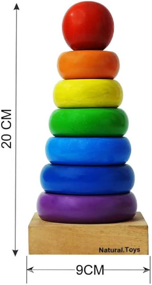 Skillofun Wooden Ring Stacker Rainbow