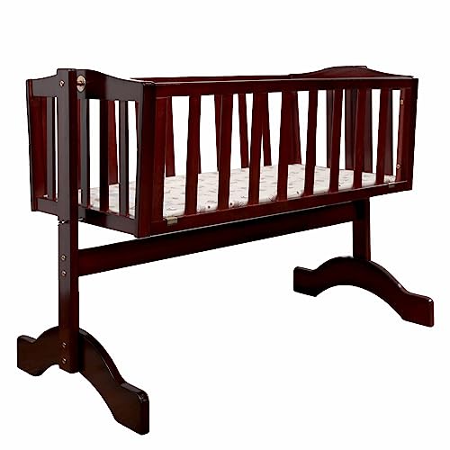 Babyhug Valencia Wooden Crib with Mattress and Mosquito Net