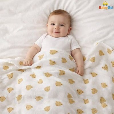 BabyGo Organic Muslin Baby Blanket (White, 120x120 cm, Pack of 1) — buy on Amazon India