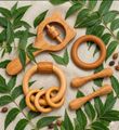 Nuby Wooden Teether Ring Rattle