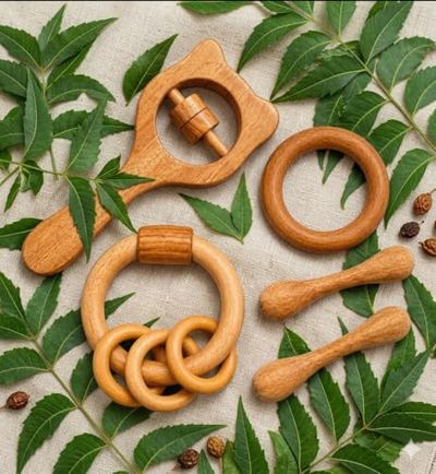 Nuby Wooden Teether Ring Rattle — buy on Amazon India