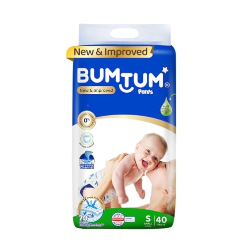 Bumtum Diaper Pants with Snap Buttons, Small, 4-8 kg