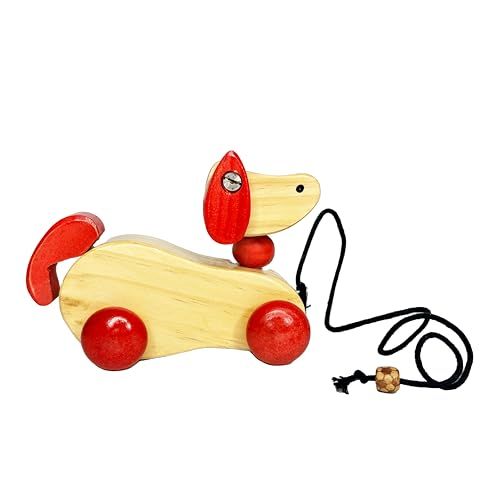Toyshine Wooden Push and Pull Dog Toy