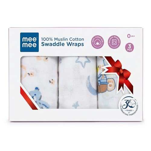 Mee Mee Baby Soft Muslin Swaddle Wrap (120x120 cm)
