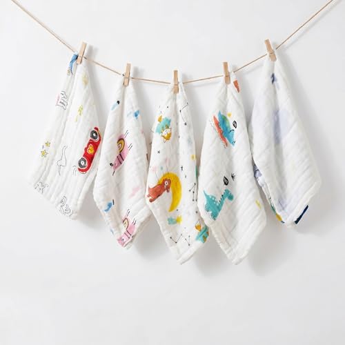Babyhug Organic Cotton Baby Wash Cloths (Pack of 6)