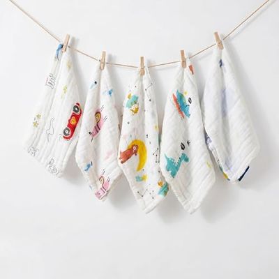 Babyhug Organic Cotton Baby Wash Cloths (Pack of 6) — buy on Amazon India