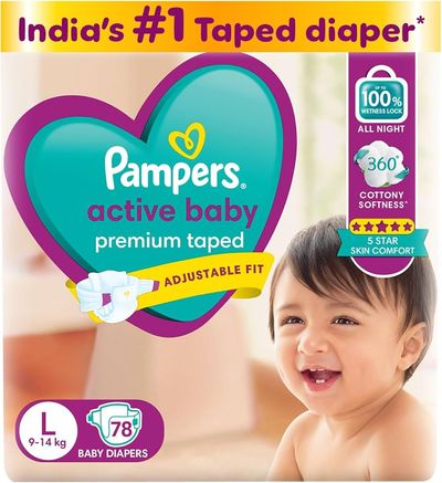 Pampers Active Baby Diaper Pants Large Size — buy on Amazon India
