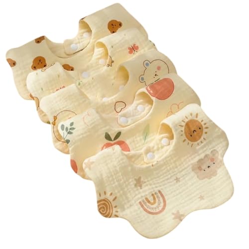 FirstCry Organic Cotton Baby Bibs - Pack of 5