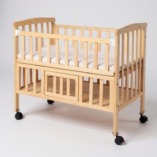 Nilkamal Cottage Wooden Co-Sleeper Crib with Wheels