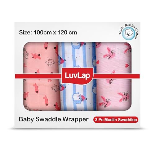 LuvLap Baby Swaddle Wrap Organic Cotton