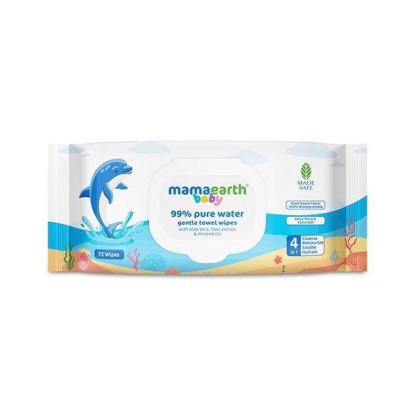 Mamaearth Gentle Cleansing Baby Wipes - Plant-Based (80 Wipes)