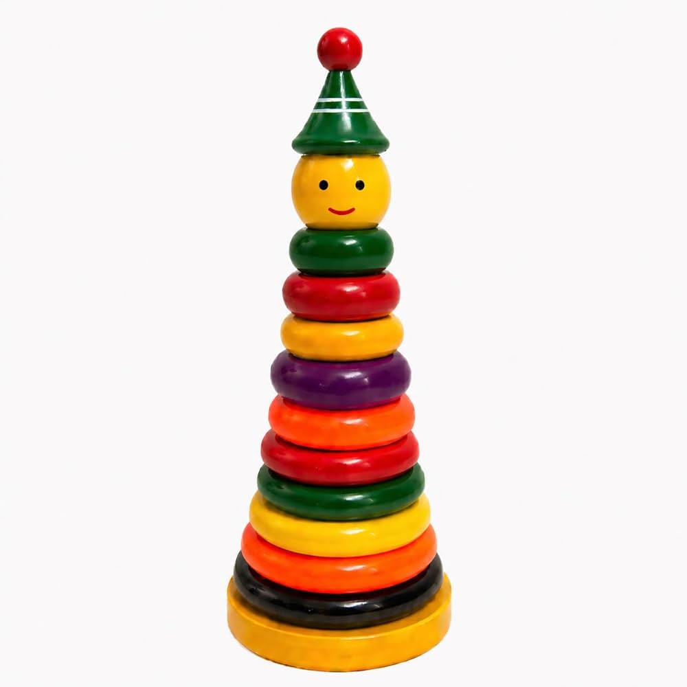 Wooden Stacking Rings 10 Ring Tower