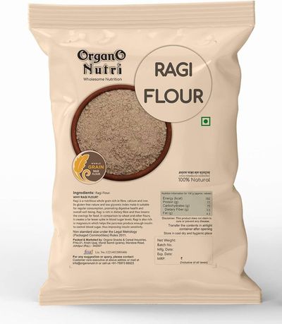 Nutriorg Ragi Flour (Finger Millet) - Organic, Non-GMO, 500g — buy on Amazon India