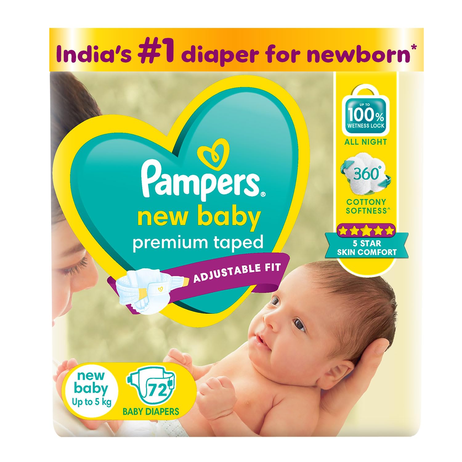 Pampers Active Baby Diaper (Size 3 Midi, 64-Piece Pack)