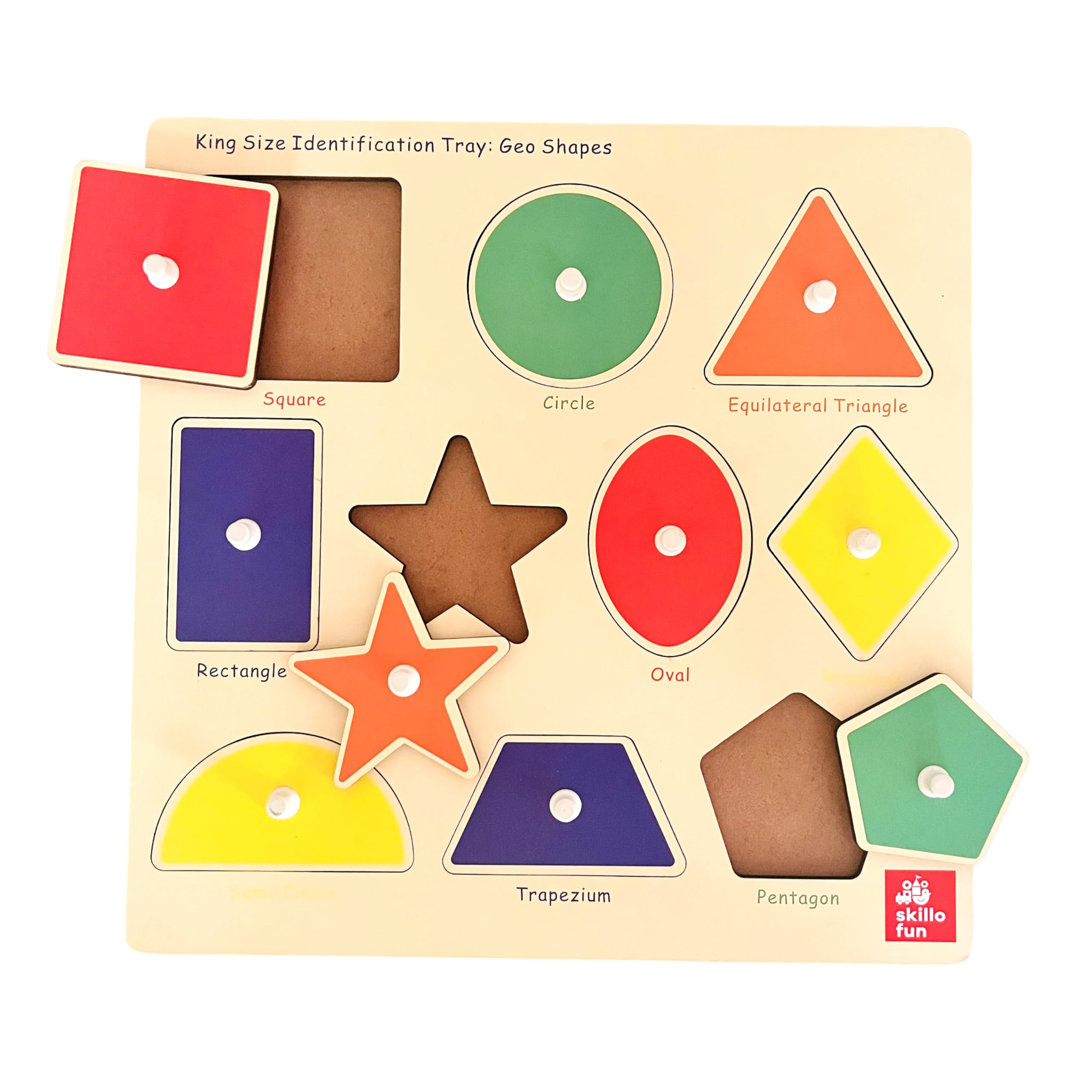 Skillofun Wooden Shape Sorter with 10 Shapes