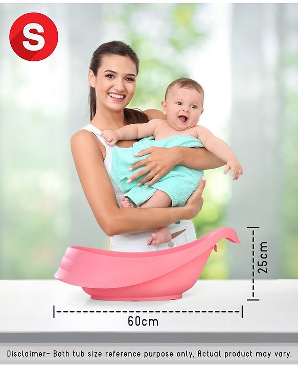 Babyhug Compact Baby Bathing Tub with Cushion Support