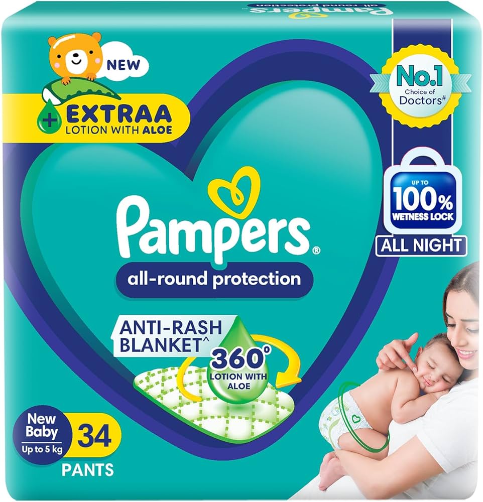 Pampers Pants Diapers New Born Size Extra Small (NB1) Count