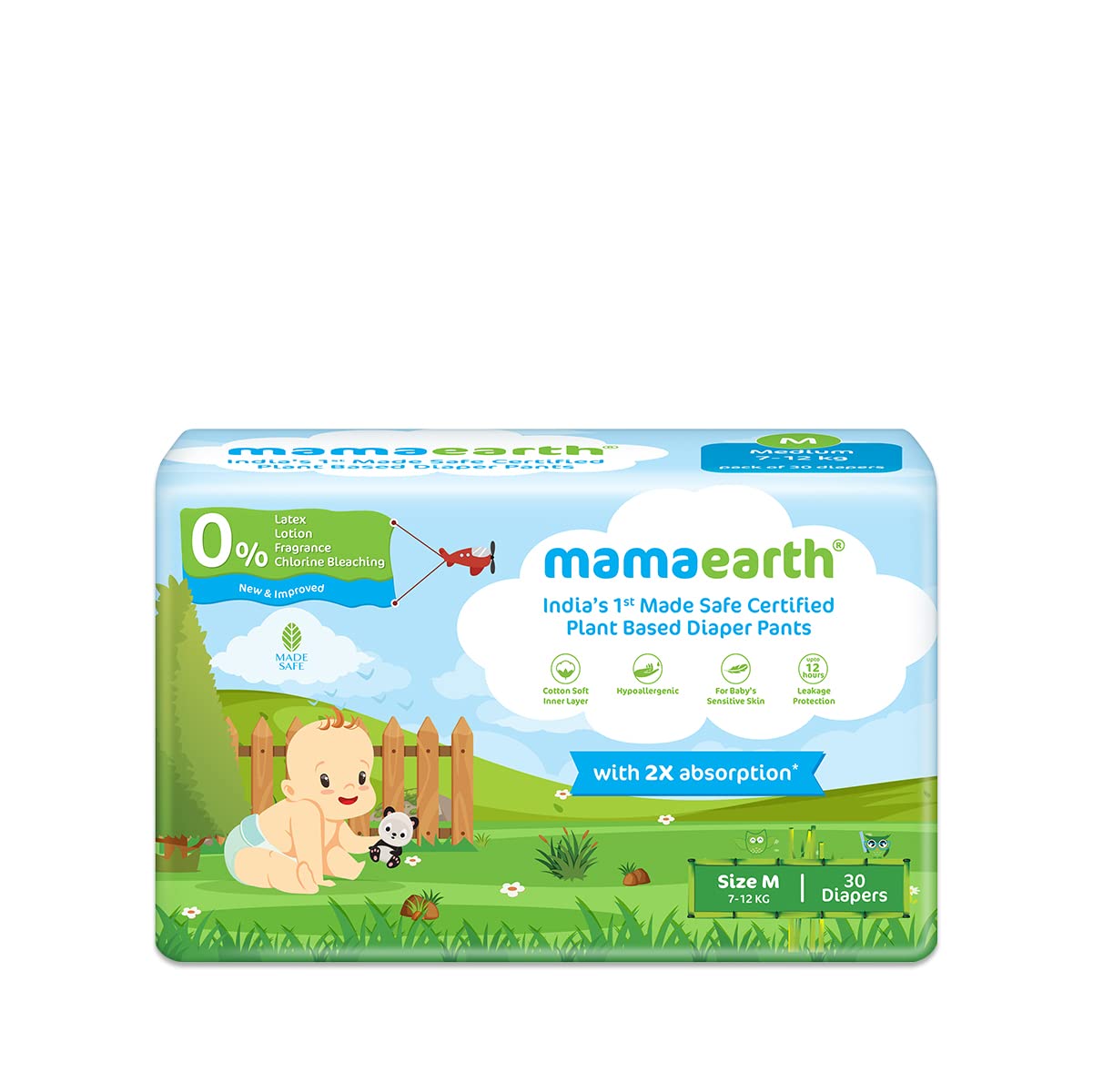 Mama Earth Plantable Diapers Newborn Size (NB) 56 Count