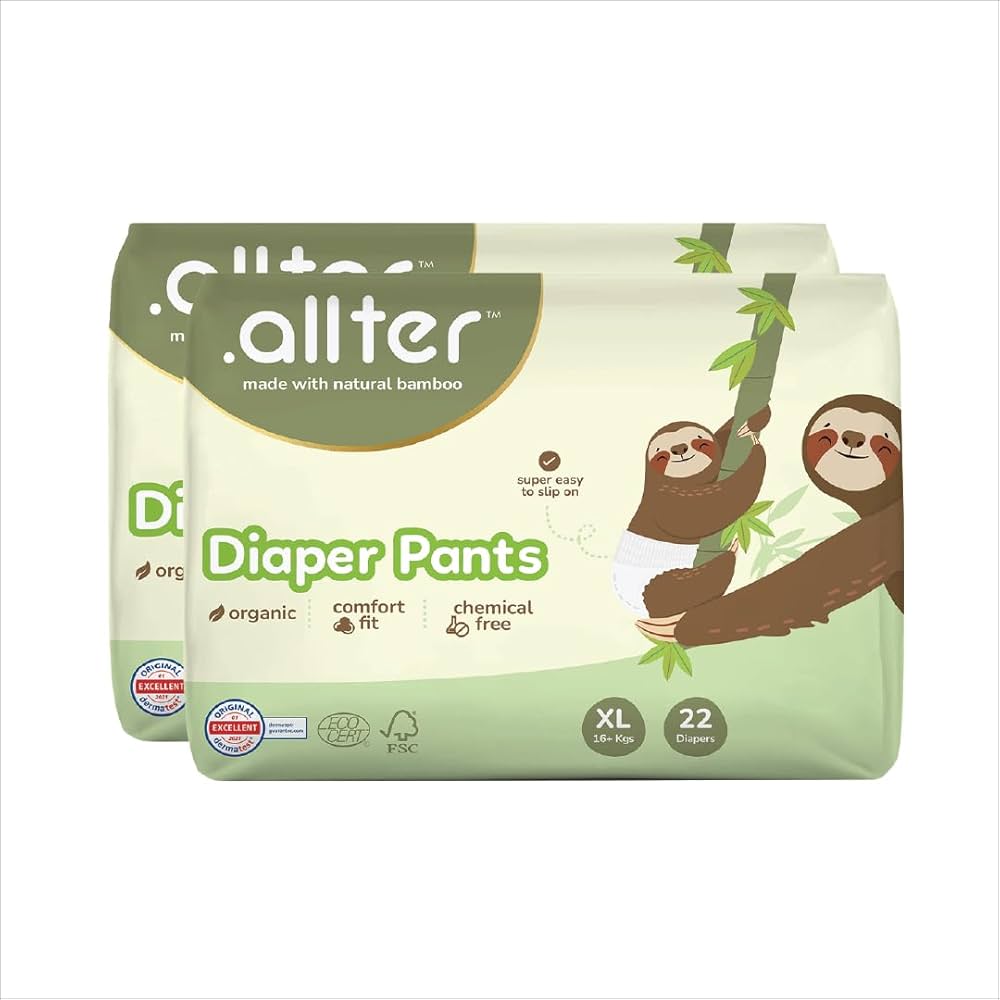 Allter Biodegradable Diapers (Size M, 60 pieces)